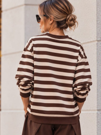 Sudadera Soft Touch Rayas ICONIC Marrón HEVE