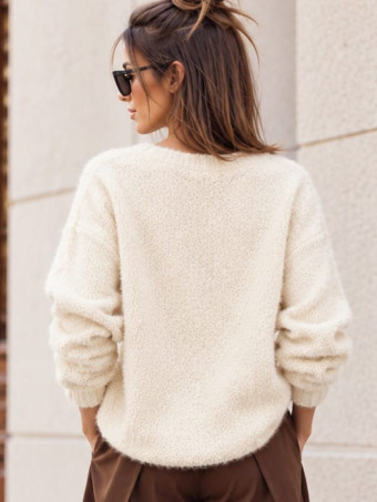 Jersey Bouclé con Botones Joya VELNOR Beige HEVE