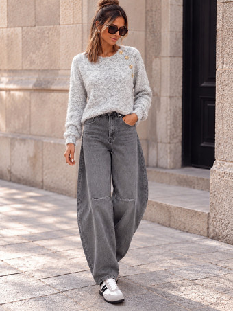 Jersey Bouclé con Botones Joya VELNOR Gris HEVE