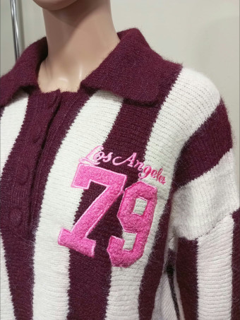 Jersey Rayas LOS ÁNGELES 79 Burdeos HEVE