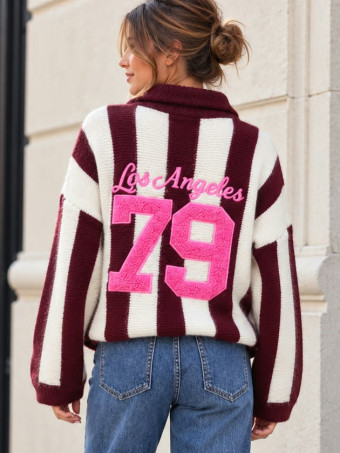 Jersey Rayas LOS ÁNGELES 79 Burdeos HEVE