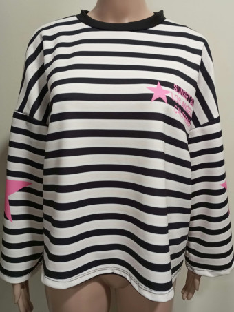 Sudadera Soft Touch Rayas SUNSET Negro HEVE