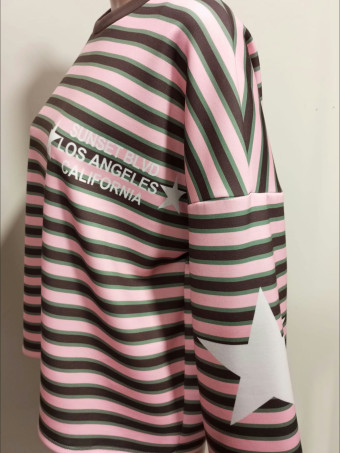 Sudadera Soft Touch Rayas SUNSET Rosa HEVE