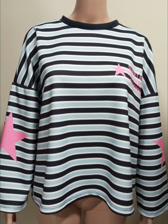 Sudadera Soft Touch Rayas SUNSET Azul HEVE