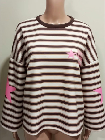 Sudadera Soft Touch Rayas SUNSET Marrón HEVE