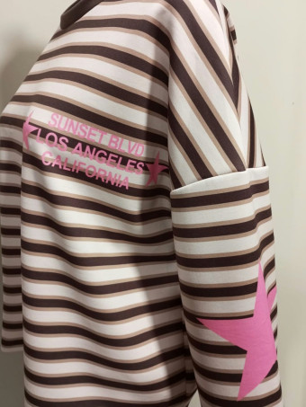 Sudadera Soft Touch Rayas SUNSET Marrón HEVE