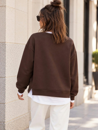 Sudadera Soft Touch Combinada LAYER Marrón HEVE