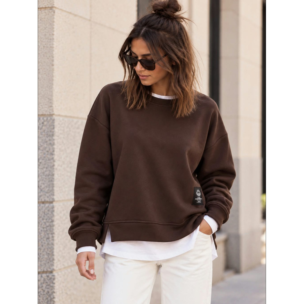 Sudadera Soft Touch Combinada LAYER Marrón HEVE