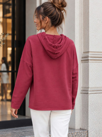 Sudadera Ligera con Capucha CALWAY Burdeos HEVE
