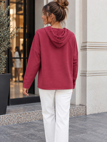 Sudadera Ligera con Capucha CALWAY Burdeos HEVE