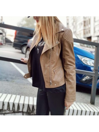 Cazadora Biker HAWK Camel Heve Cazadora Biker HAWK Camel Heve