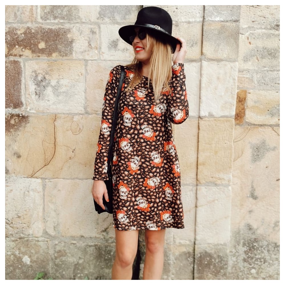 Vestido Evasé Calaveras DANTE Heve Vestido Evasé Calaveras DANTE Heve