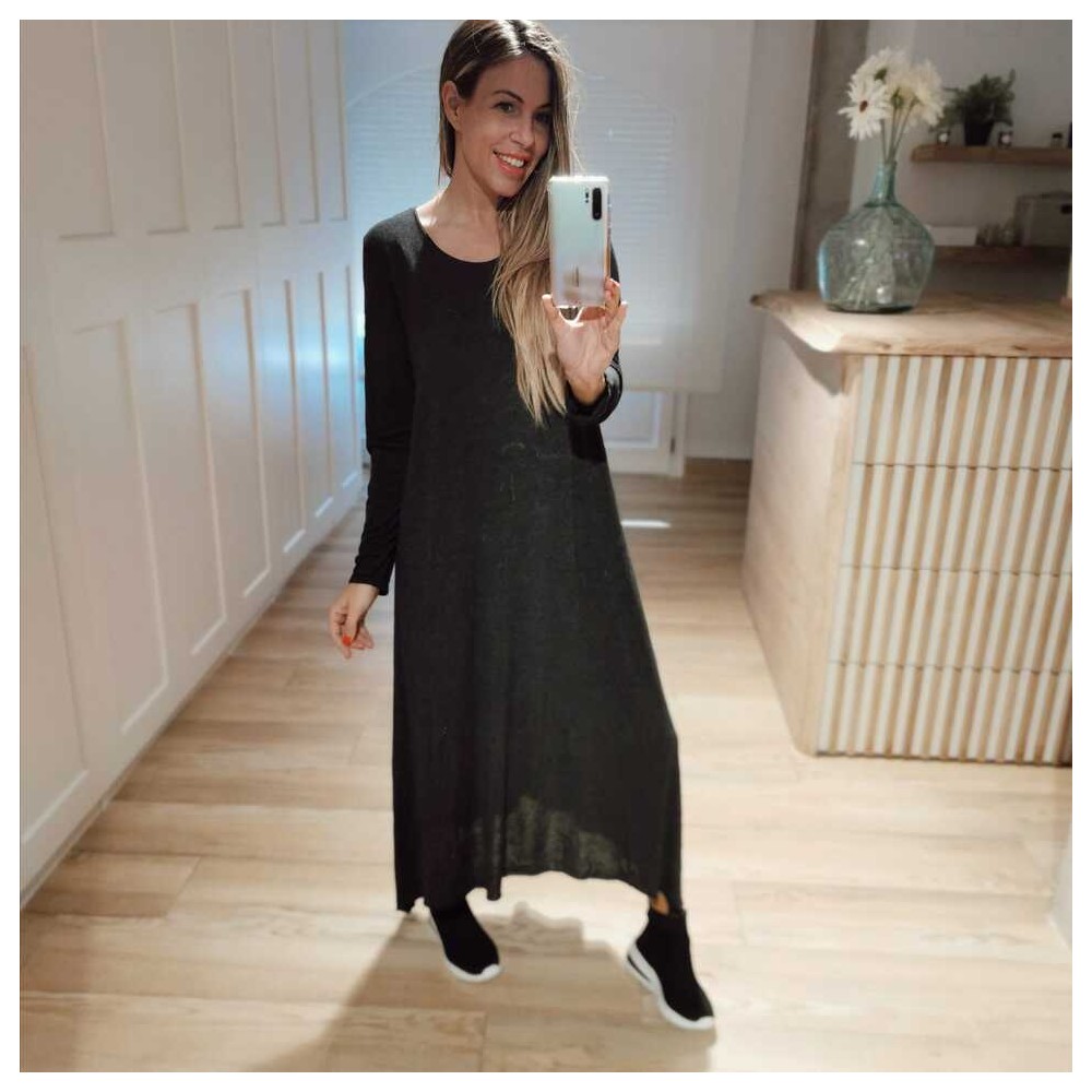 Vestido Punto Fino BRINA Negro Heve Vestido Punto Fino BRINA Negro Heve