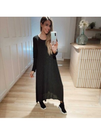 Vestido Punto Fino BRINA Negro Heve Vestido Punto Fino BRINA Negro Heve