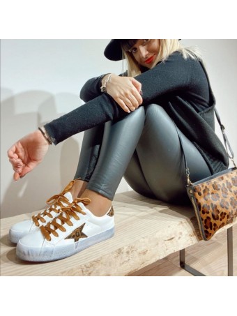 Deportiva Estrella QUIZ Blanco/Leopardo Heve Deportiva Estrella QUIZ Blanco/Leopardo Heve