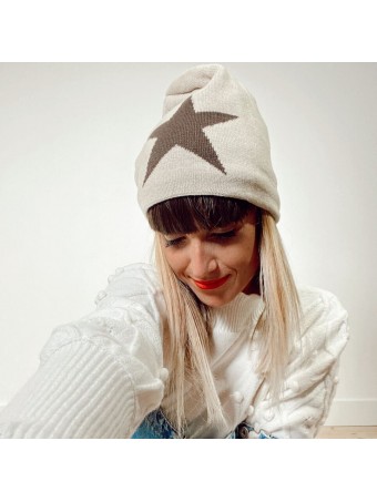 Gorro Beanie Estrella Beige Heve Gorro Beanie Estrella Beige Heve