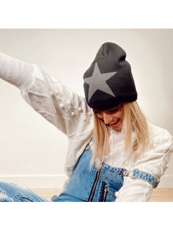 Gorro Beanie Estrella Negro Heve Gorro Beanie Estrella Negro Heve