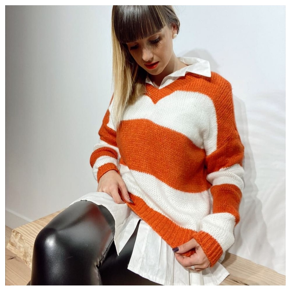 Jersey Franjas NURIEL Naranja Heve Jersey Franjas NURIEL Naranja Heve