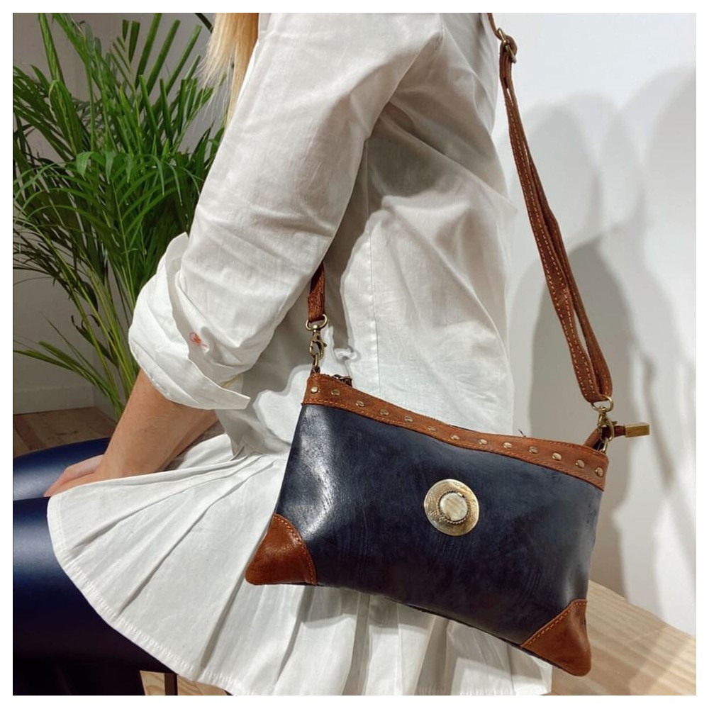 Bolso Piel KENZA Azul Heve Bolso Piel KENZA Azul Heve