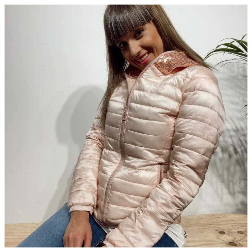 Cazadora Técnica Lentejuelas Rosa Heve Cazadora Técnica Lentejuelas Rosa Heve