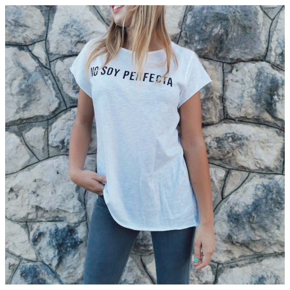 Camiseta Algodón NO SOY PERFECTA Blanco Heve Camiseta Algodón NO SOY PERFECTA Blanco Heve
