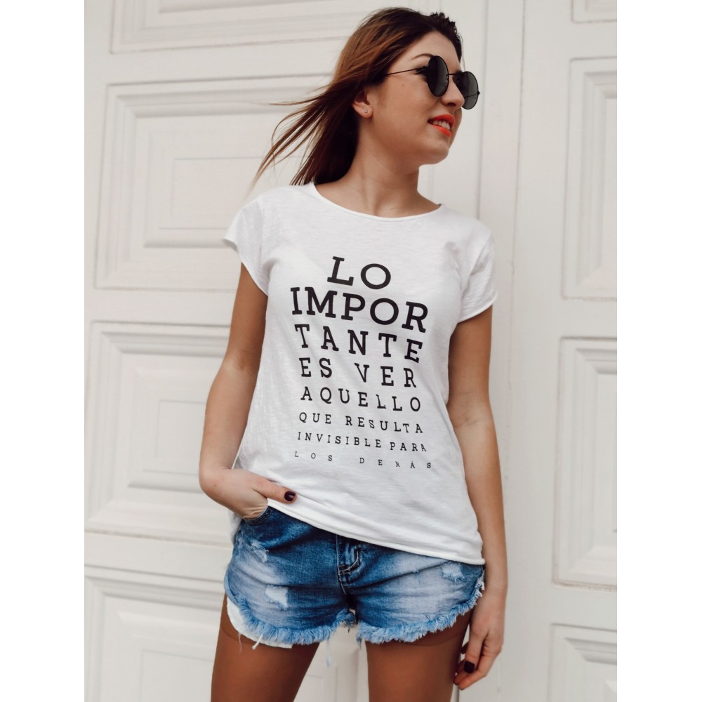 Camiseta Mensaje LO IMPORTANTE Blanco Heve Camiseta Mensaje LO IMPORTANTE Blanco Heve