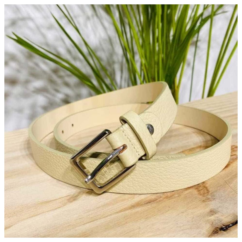 Cinturón Piel KOBE Beige Heve Cinturón Piel KOBE Beige Heve
