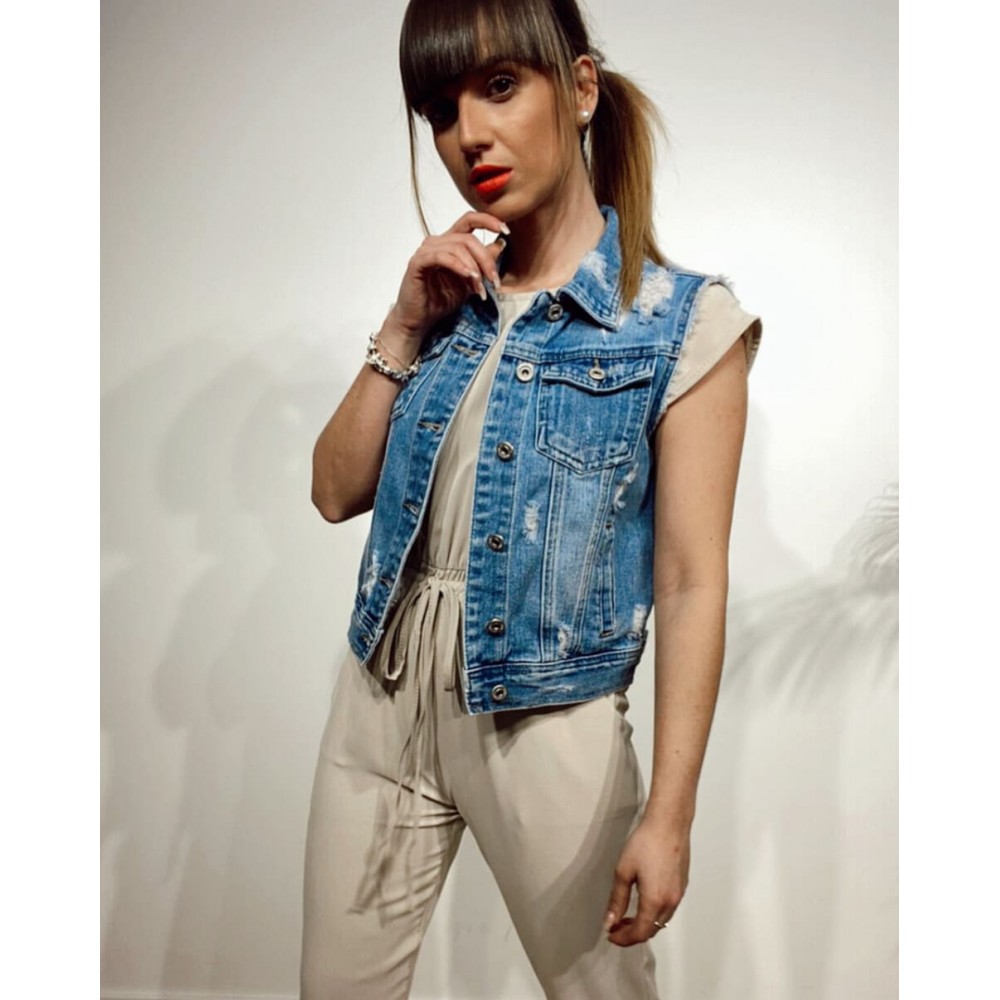 Chaleco Denim Ripped LOGAN Heve Chaleco Denim Ripped LOGAN Heve