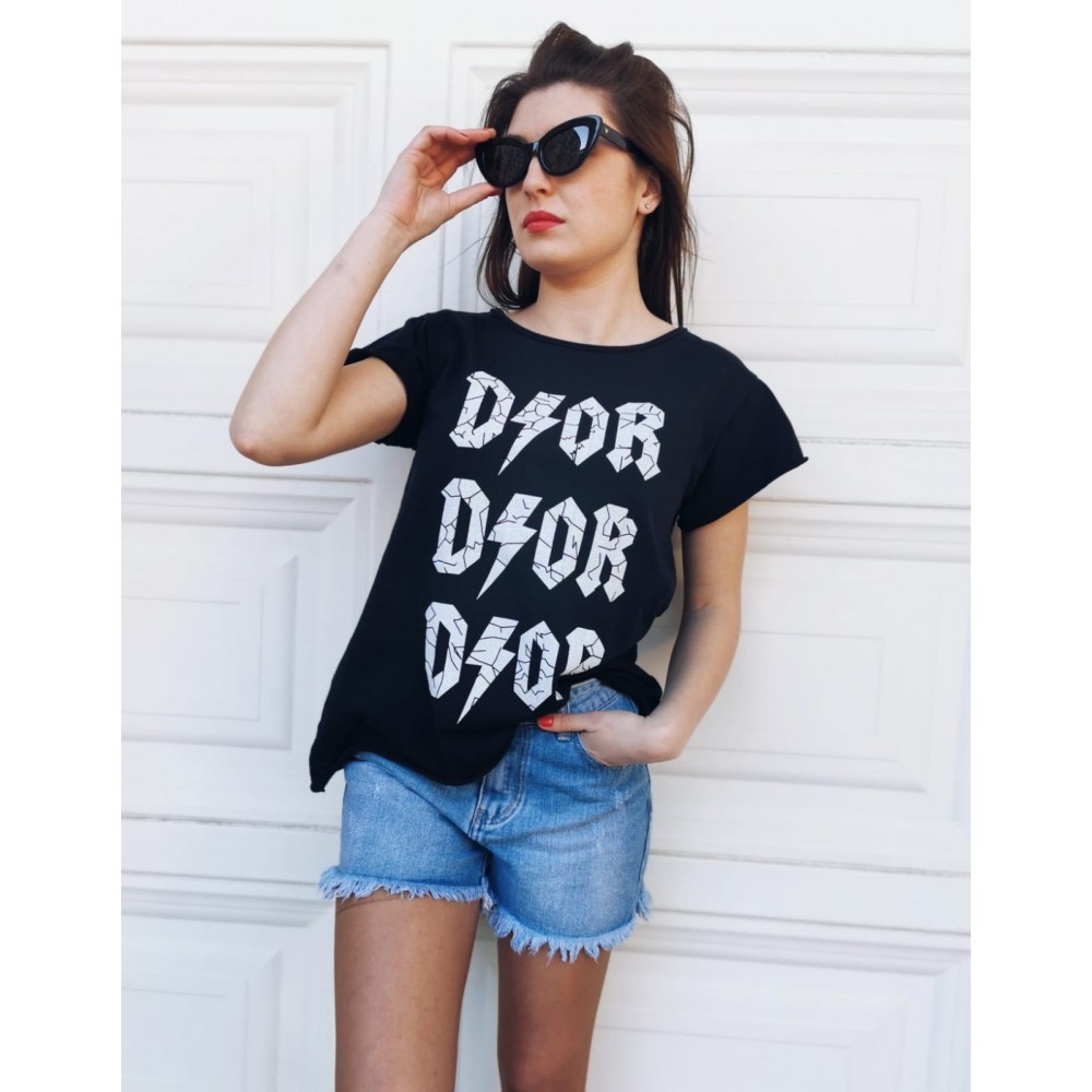 Camiseta Algodón DIOR Negro Heve Camiseta Algodón DIOR Negro Heve