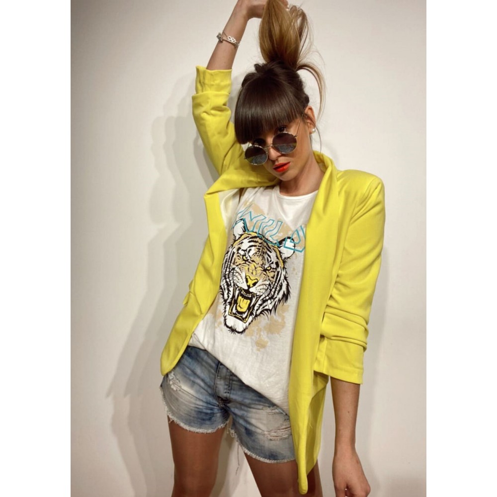 Camiseta Algodón WILD TIGER Blanco Heve Camiseta Algodón WILD TIGER Blanco Heve