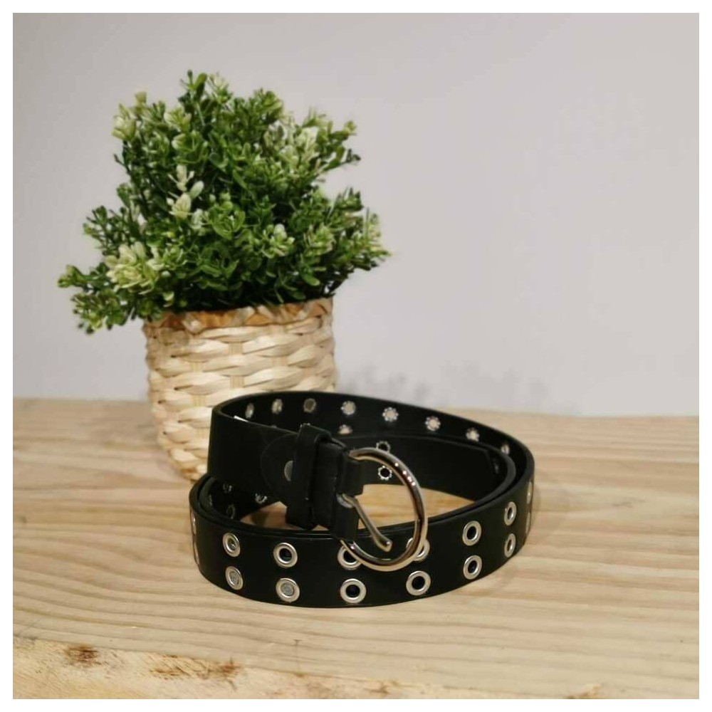 Cinturón Eyelets LEA Negro Heve Cinturón Eyelets LEA Negro Heve