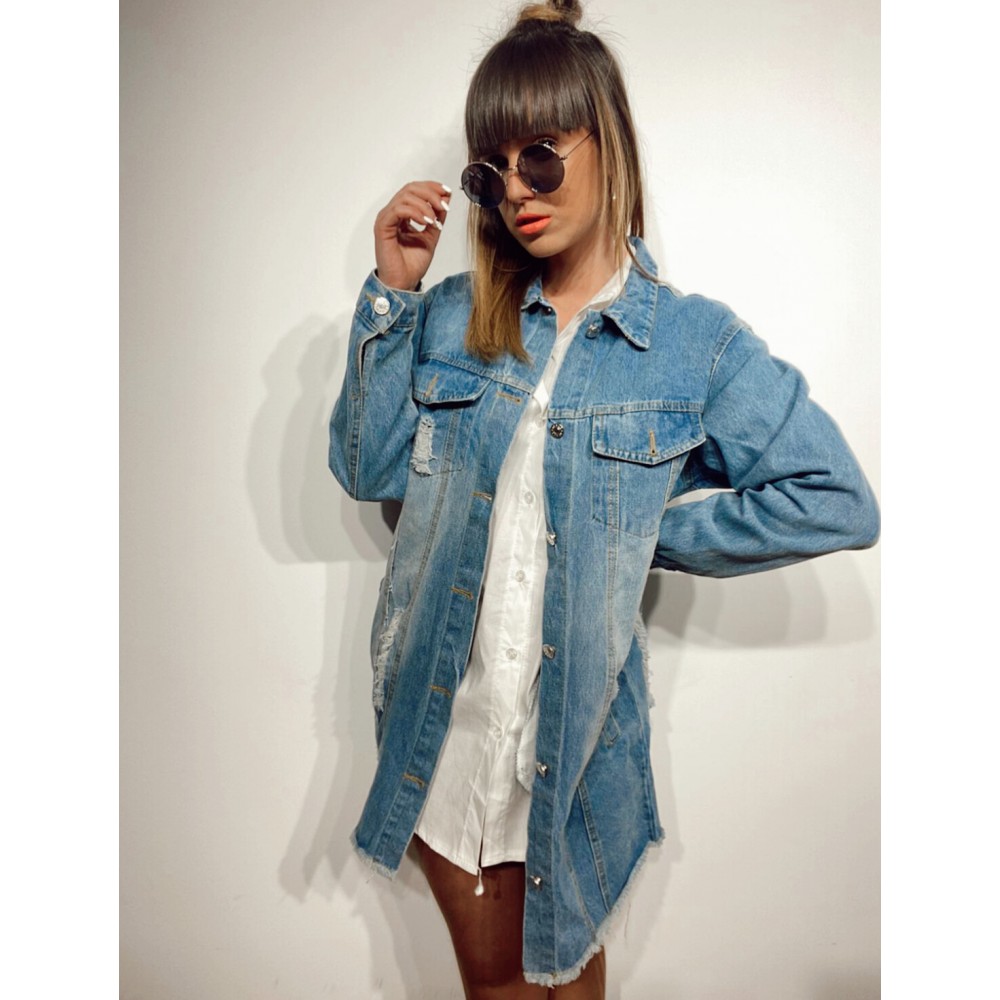 Cazadora Denim Extra-Long BONET Heve Cazadora Denim Extra-Long BONET Heve