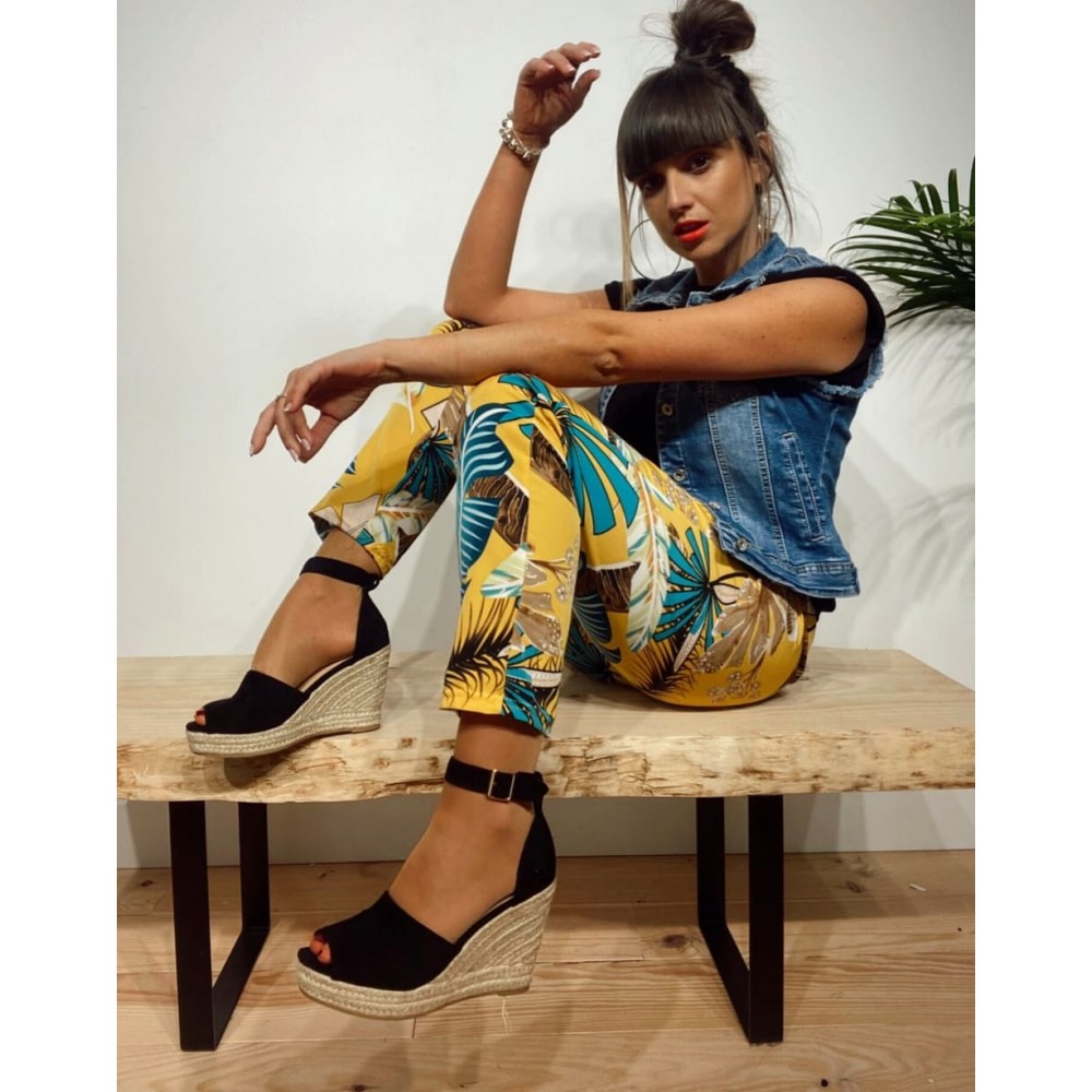 Cuña Rafia BABE Negro Heve Cuña Rafia BABE Negro Heve