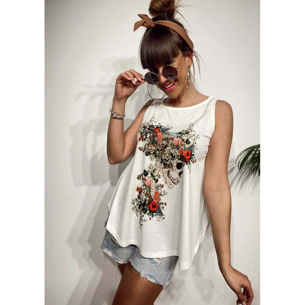 Camiseta Evasé Estampado Ref. 032 Heve Camiseta Evasé Estampado Ref. 032 Heve