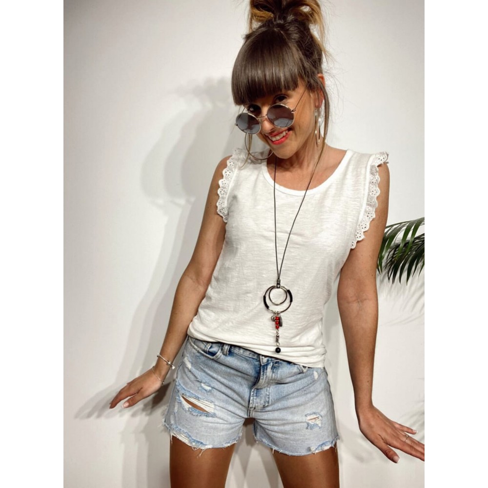 Camiseta Volante MADAME Blanco Heve Camiseta Volante MADAME Blanco Heve