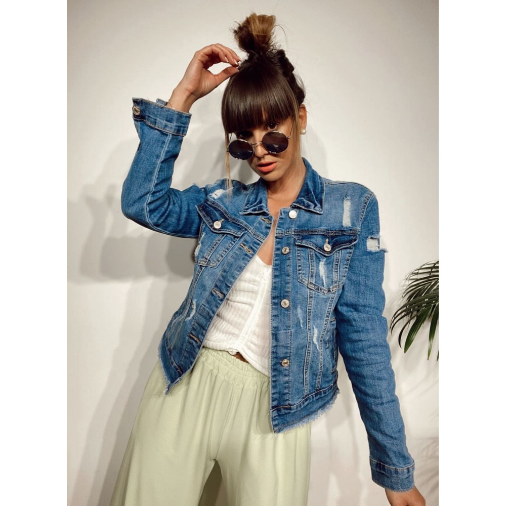 Cazadora Denim Ripped DESTROY Heve Cazadora Denim Ripped DESTROY Heve
