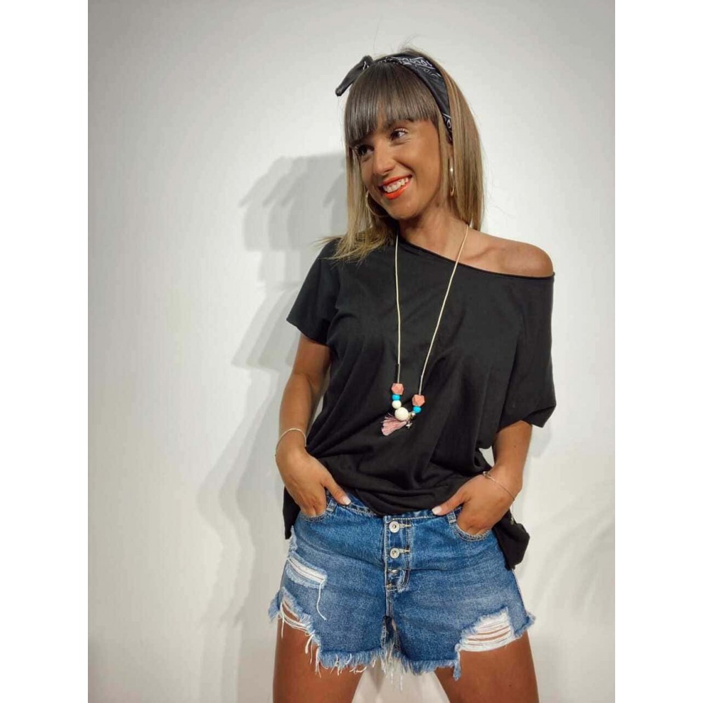 Camiseta Oversize IPANEMA Negro Heve Camiseta Oversize IPANEMA Negro Heve