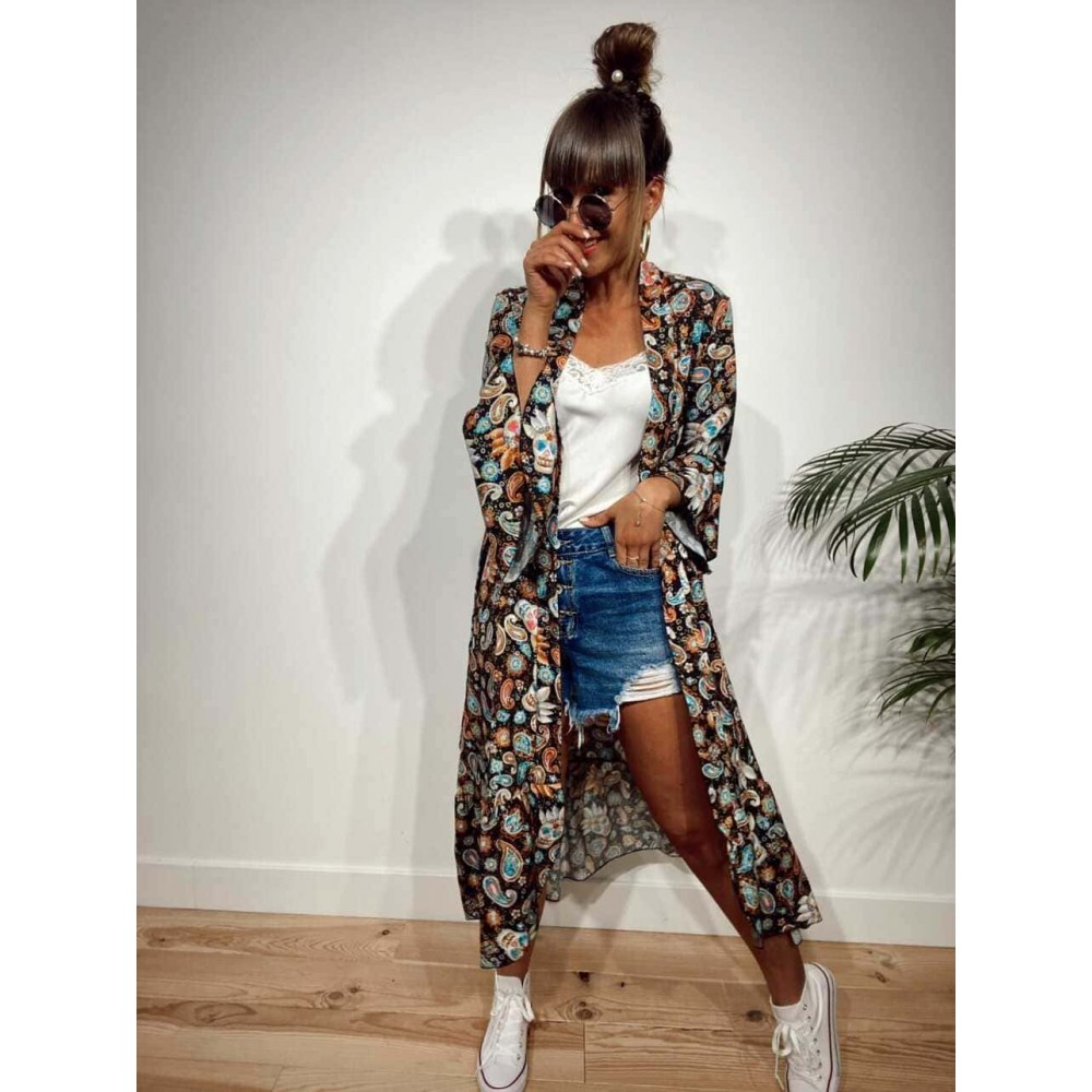 Kimono Cachemires DAMAGE Negro Heve Kimono Cachemires DAMAGE Negro Heve