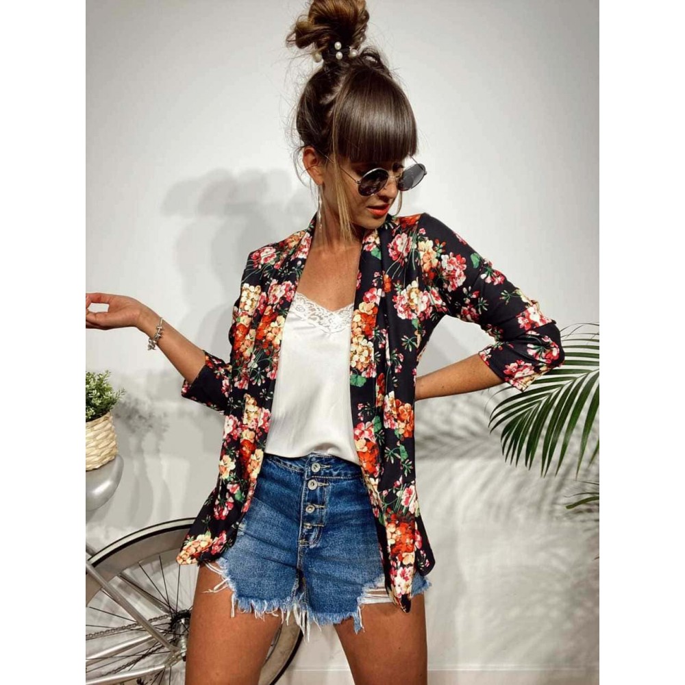 Blazer Flores SIENNA Negro Heve Blazer Flores SIENNA Negro Heve