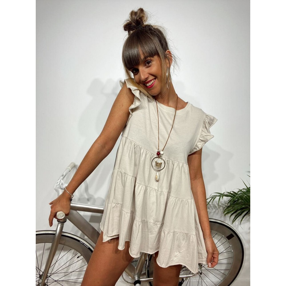 Camiseta Vuelo BLISS Beige Heve Camiseta Vuelo BLISS Beige Heve