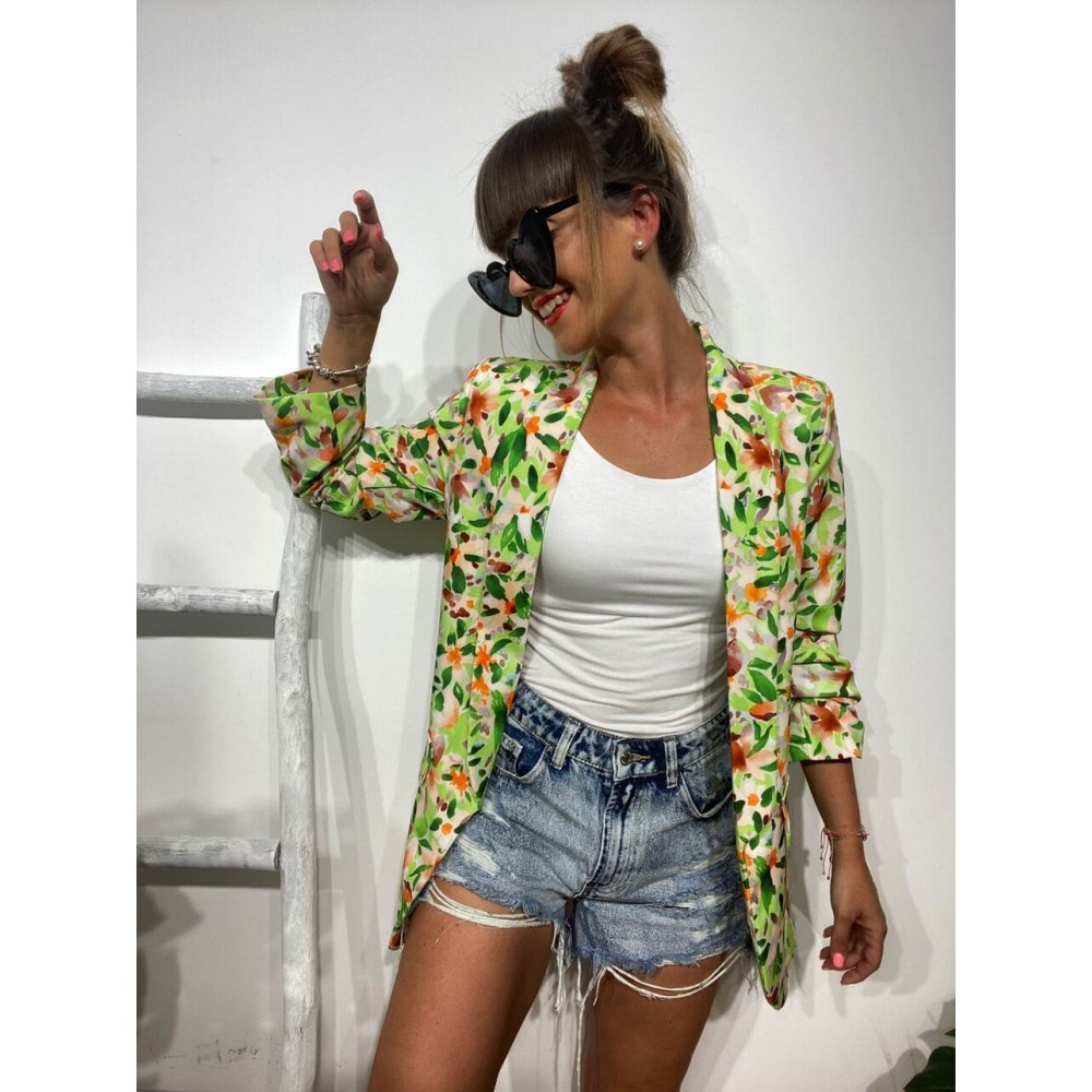Blazer Flores MIRTA Verde Heve Blazer Flores MIRTA Verde Heve