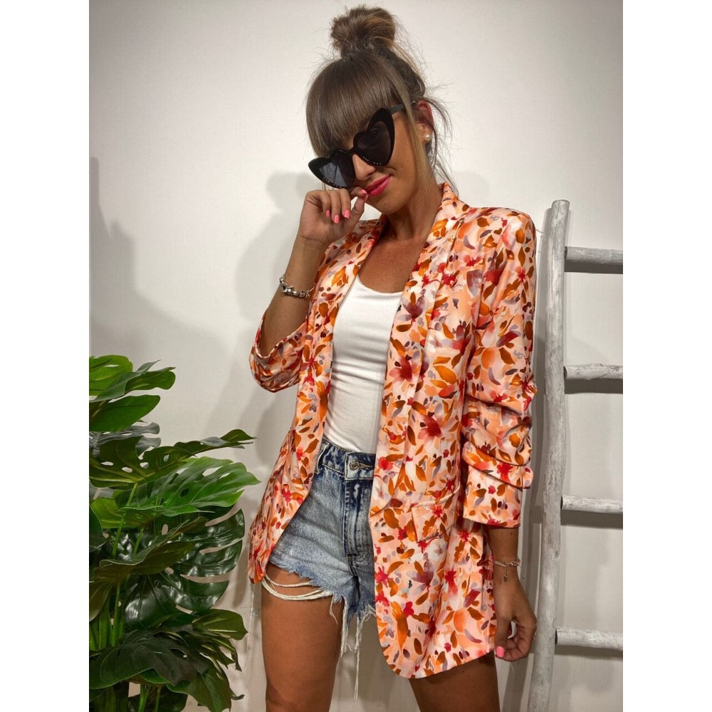 Blazer Flores MIRTA Coral Heve Blazer Flores MIRTA Coral Heve