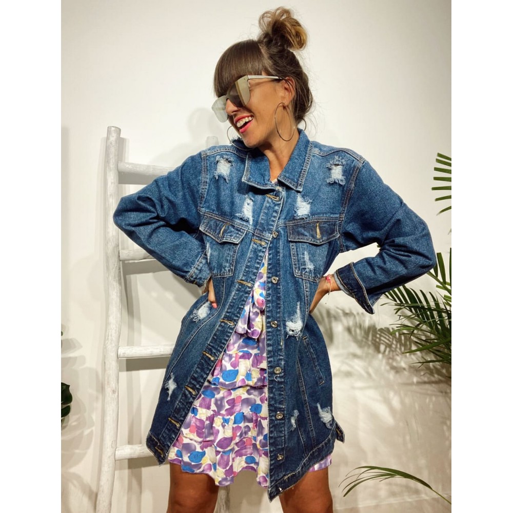 Cazadora Denim Extra-Long CHILLER Heve Cazadora Denim Extra-Long CHILLER Heve