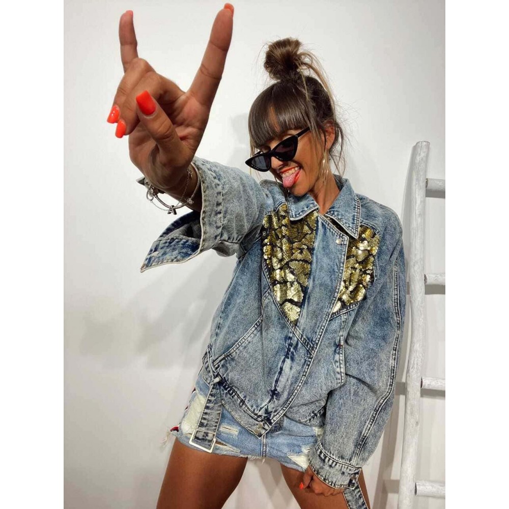 Cazadora Denim Retro SAMANTHA Blue Jean Heve Cazadora Denim Retro SAMANTHA Blue Jean Heve