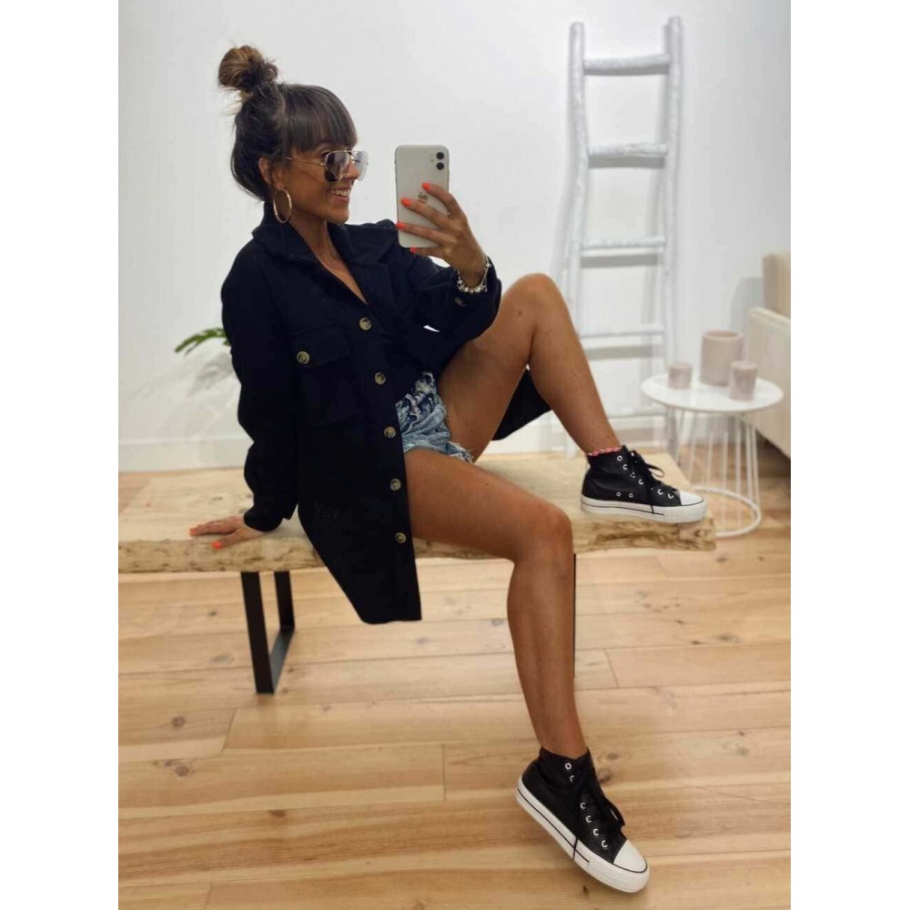 Sobrecamisa Botones LOVANNA Negro Heve Sobrecamisa Botones LOVANNA Negro Heve