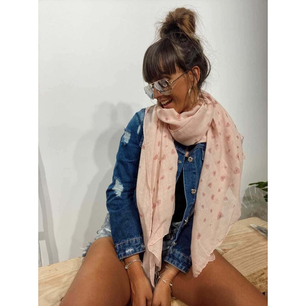 Pañuelo Corazones AMARYA Rosa Heve Pañuelo Corazones AMARYA Rosa Heve
