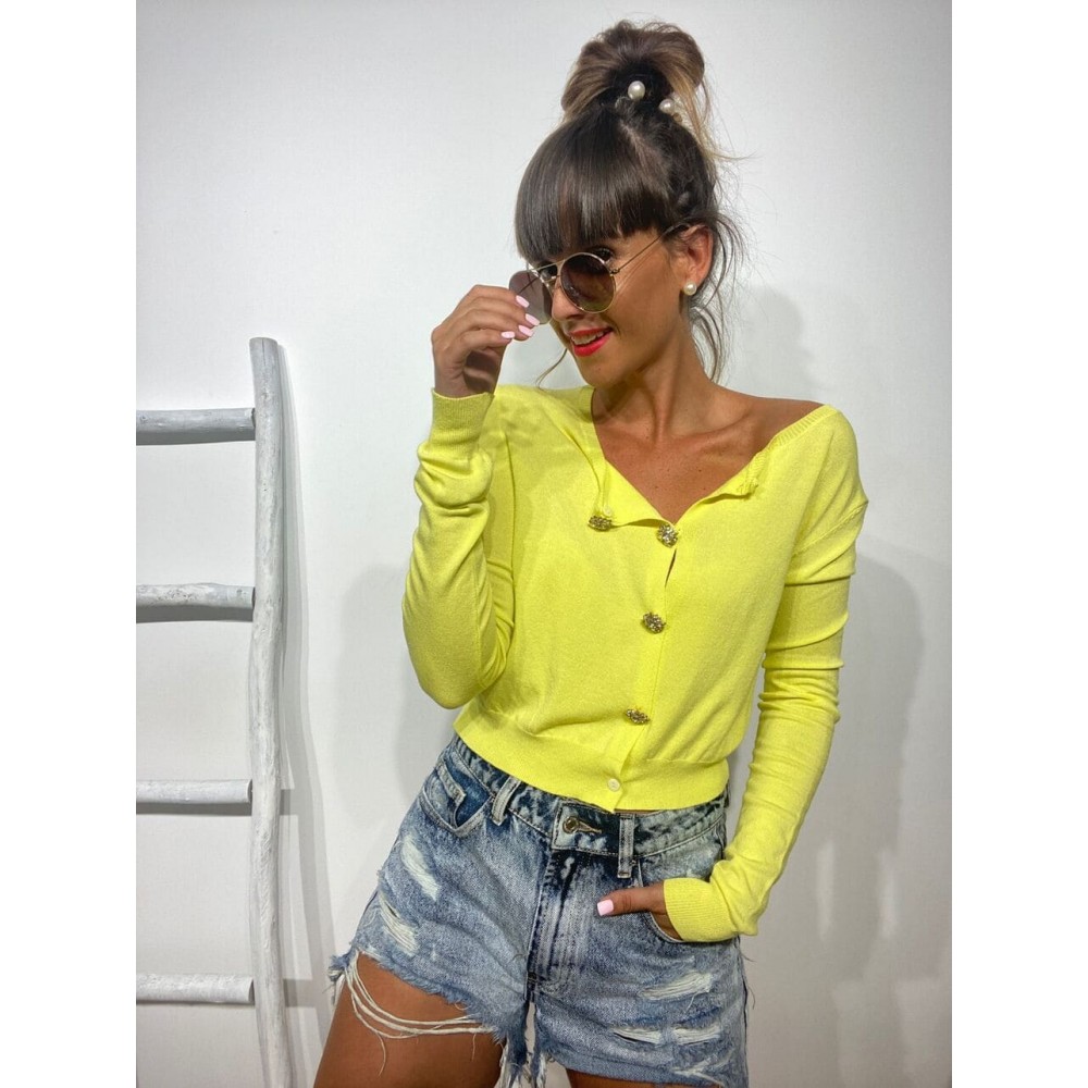 Cárdigan Joya SAMADAR Amarillo Heve Cárdigan Joya SAMADAR Amarillo Heve