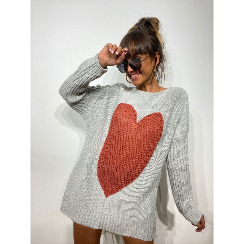 Jersey Oversize CUPIDO Gris Vigoré/Coral Heve Jersey Oversize CUPIDO Gris Vigoré/Coral Heve
