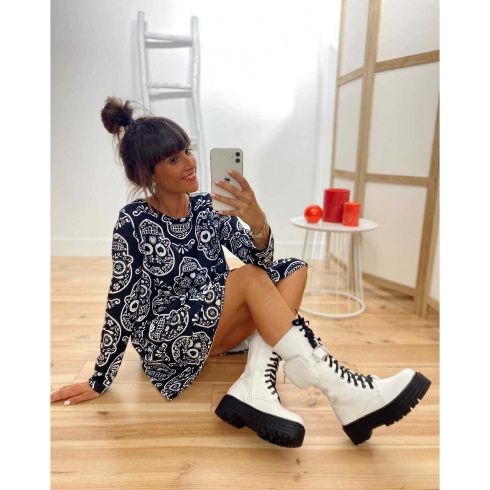 Bota Militar JACY Blanco Heve Bota Militar JACY Blanco Heve