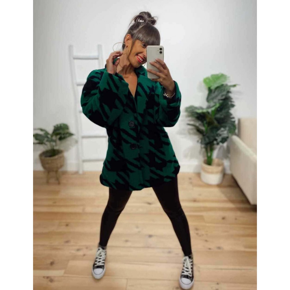 Chaqueta Pata Gallo WAIRUA Verde Heve Chaqueta Pata Gallo WAIRUA Verde Heve